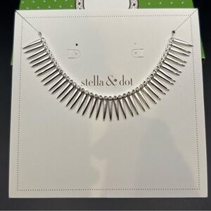 Stella & Dot Renegade Collar Silver Statement Necklace